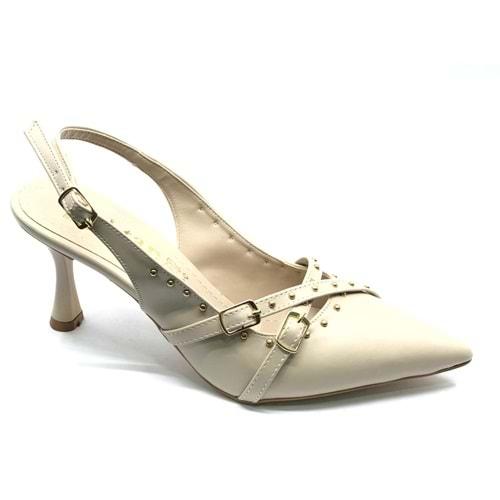 Mehtap Toka Detaylı Arkası Açık Stiletto Kadın Topuklu Ayakkabı